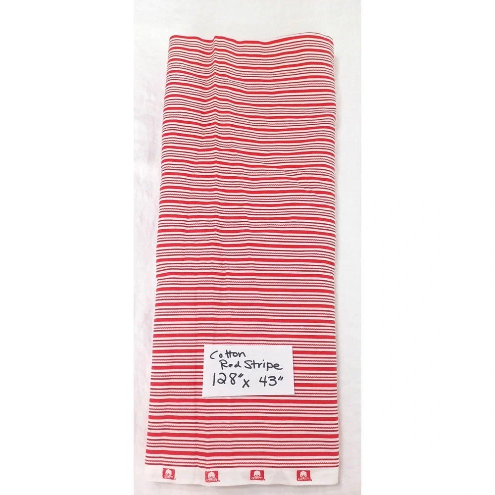 Red White Stripes Christmas Craft Sewing Quilting Cotton Fabric 1 Pc 128